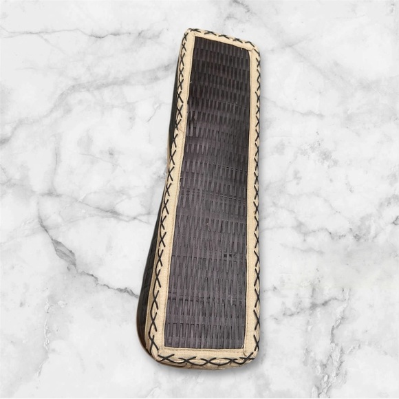 Tico Collection Elegant Black and sage green Woven Handbag - Picture 2 of 6